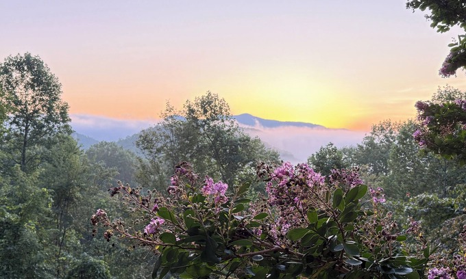 Hiawassee RV Rental | Pet friendly private Charming Bear cabin where cozy meets luxury. Mountain views