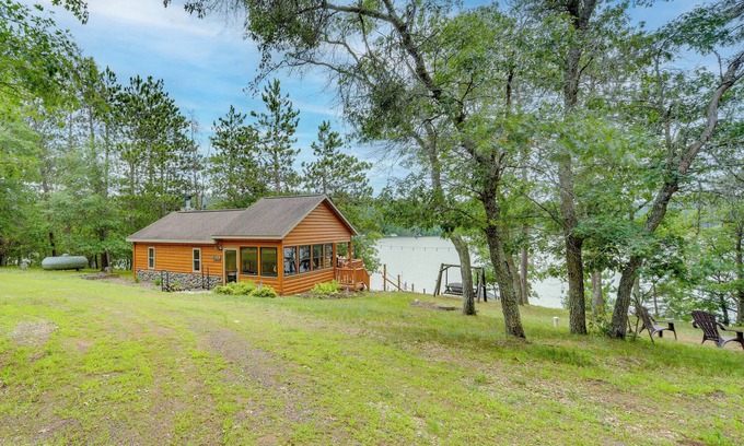 Minong Cabin | Pet-Friendly Waterfront Minong Cabin with Fire Pit