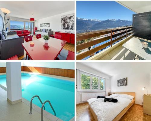 Randogne Apartment | Pied-à-terre in Crans-Montana, pool and view - Swiss Alps