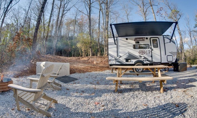 Balsam Grove House | Pisgah Camper Hot Tub & Fire Pit