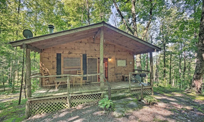 Barnardsville Cabin | Pisgah Forest 'The Oak' Cabin w/Deck by Creek