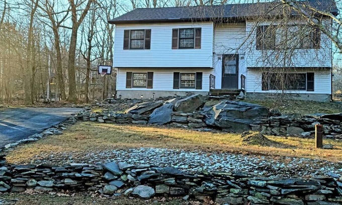 Pocono Mountain Lake House | Pocono's Retreat with Gameroom, Firepit, and Lake