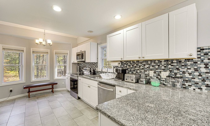 East Stroudsburg House | Poconos Family Home by Stream w/Hot Tub!