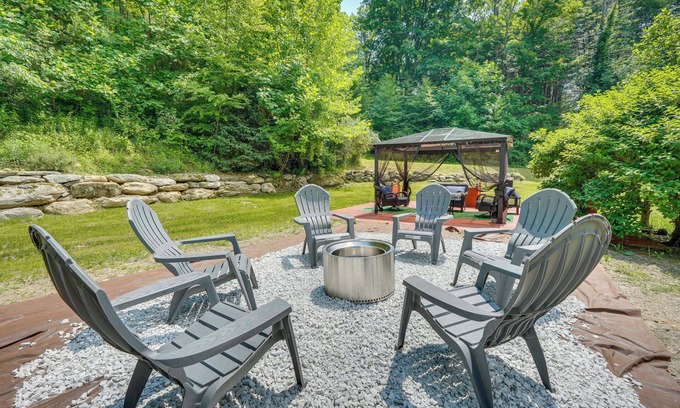 East Stroudsburg House | Porch & Fire Pit: Shawnee on Delaware Home!