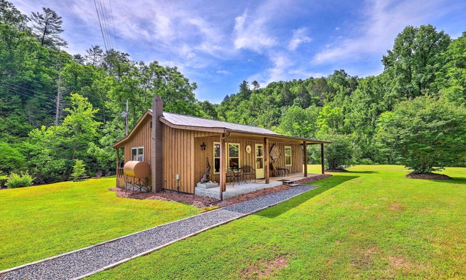 Marshall Cabin | Porch & On-Site Creek: Marshall Cabin Retreat