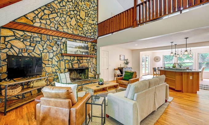 Sylva House | Porch, Yard & Creek Access: Spacious Sylva Home!