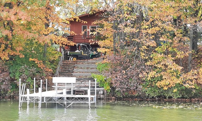 Sand Creek Cabin | Poskin Lake Getaway Cabin Lakefront access and beautiful sunrise