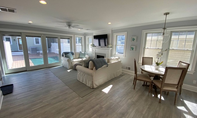 Manasquan House | Pristine 3BR Home Steps From Beach w Deck, Pool/Hot Tub, Grill, Outdoor Dining