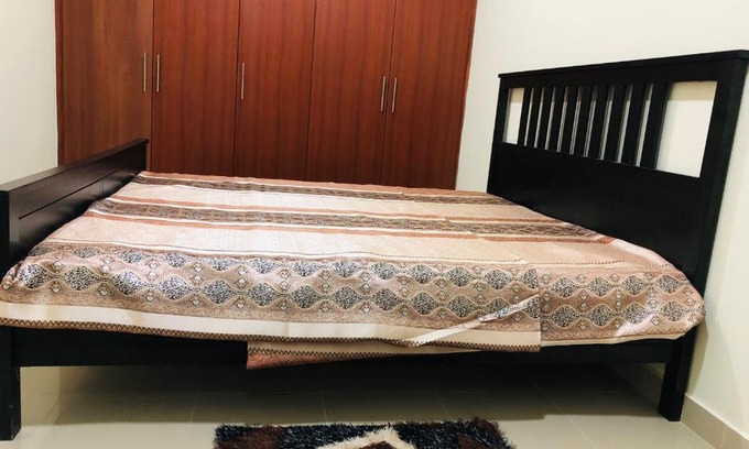 Al Quoz House | Private Bedroom with Burj Khalifa View