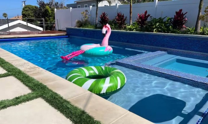 South Redondo Cottage | Private bungalow with pool, hot tub, basketball court.