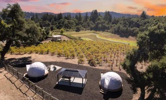 Felton RV Rental | Private Glamping Retreat with 2 Domes Included