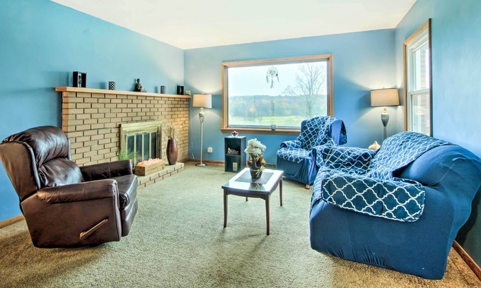 Union Township House | Private Home on 75 Acres- Near Canadohta Lake