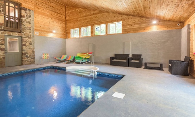 Canadensis House | Private indoor salt heated pool and multi family stay.