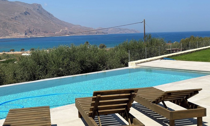 Trachilos Villa | Private Pool, 10 minutes walk from the beach, 3 bedroom villas