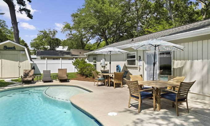 Folly Field House | Private Pool, Peaceful Location, Walk to Beach Home!