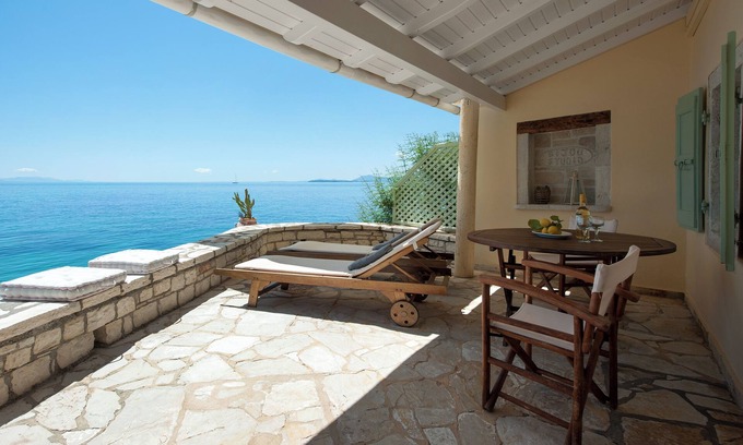 Katavolos Villa | Private Villa Directly On Water Front Of kaminaki beach, Corfu