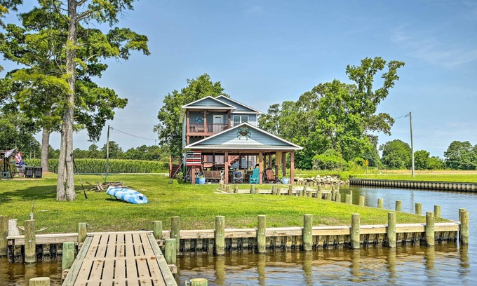 Belhaven Condo | Prized Riverfront Condo w/ Fishing On-Site!