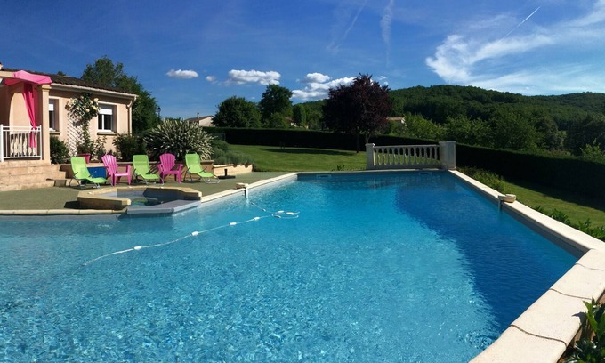 Allas-les-Mines Villa | Provencal house, comfortable, private swimming pool, jacuzzi, internet wi fi
