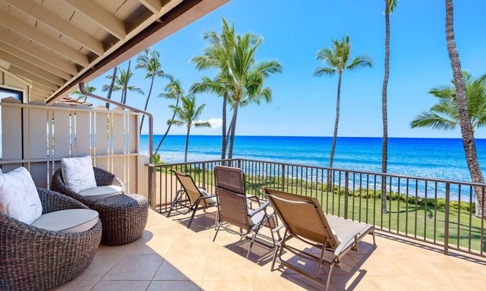 Downtown Lahaina Villa | Puamana 2403: Gorgeous 3BR Oceanfront Townhome. Big Extended Stay Discounts!