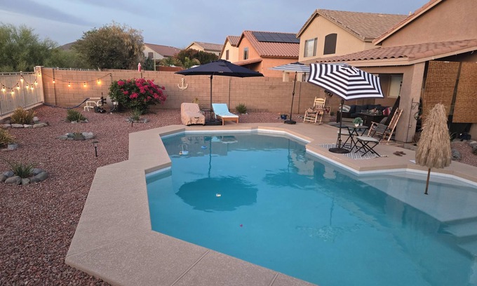 A-M Ranch House | Quiet 4-bedroom house in charming Cave Creek with AC, WiFi, and Diving Pool