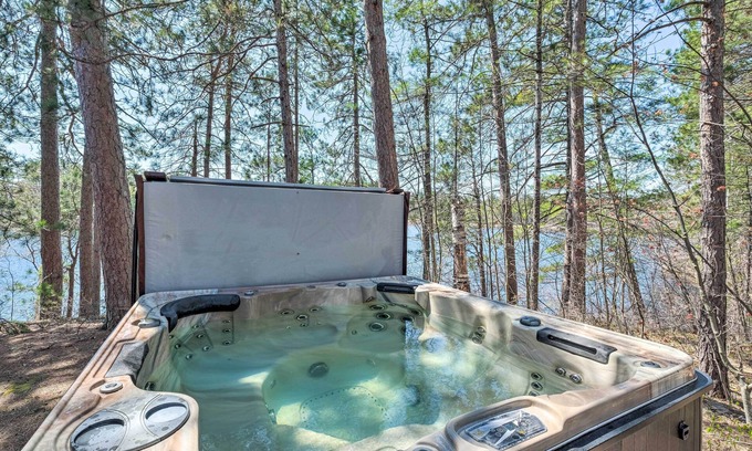 Greenwood Cabin | Quiet Waterfront Cabin w/Dock, Game Room, Hot Tub