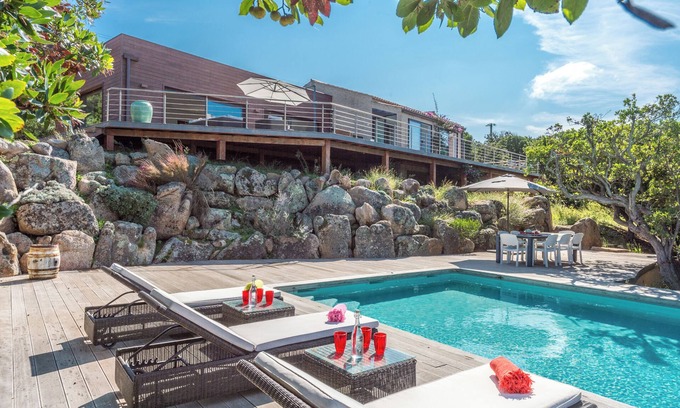 Coti-Chiavari Villa | Recent villa, sea and gulf view, heated pool, terraces, 10' from beaches