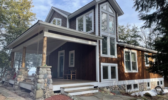 Cross Village House | Reduced Rate! Beach House on 400 ft of private Lake Michigan beach & no stairs.