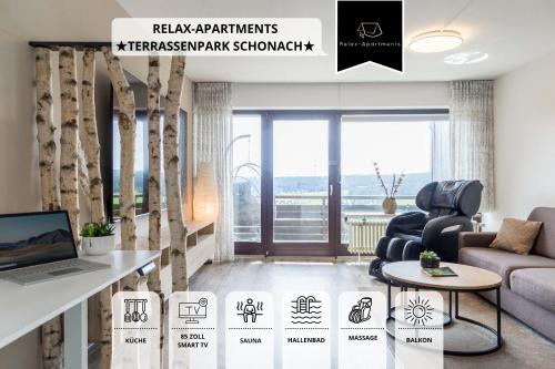 Schonach im Schwarzwald Apartment | Relax-Apartments - Indoor-Pool - Sauna - Küche - kostenlos Parken - Balkon - teilweise Massagesessel - 85 Zoll Smart-TV