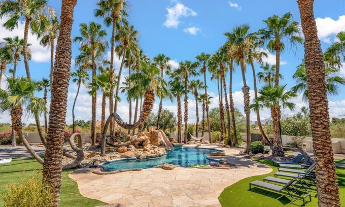 Cactus Acres Villa | Resort Style Estate, 2 Houses, Putt-Putt Course, B-ball Court, Heated Pool