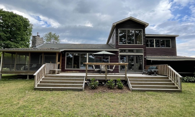 Northville House | Right on the Water, Spectacular Lakefront Home with Private Dock-Boat & Swim