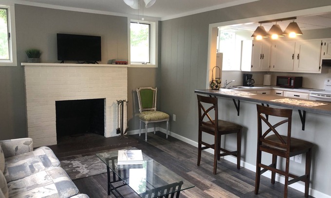 Chautauqua Apartment | Right outside the gates of Chautauqua Institution. Pet friendly!