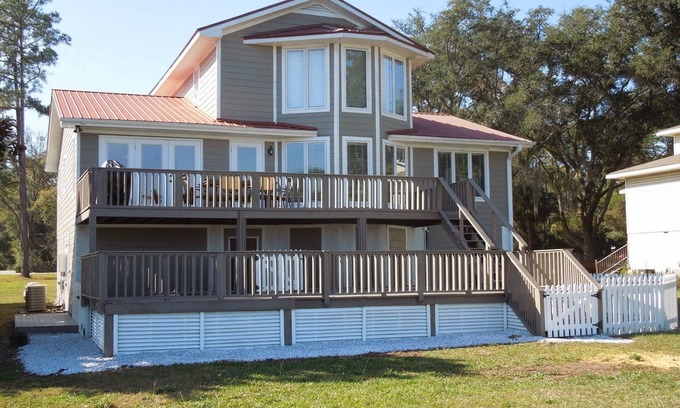 Brunswick House | River Front House with Dock - Coastal Paradise