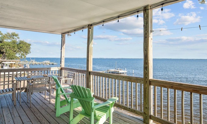 Minnesott Beach House | River House - Delightful Waterfront House with Private Dock
