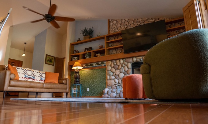 Kernville Cabin | Riverfront property with private beach access with Universal EV Charging Station
