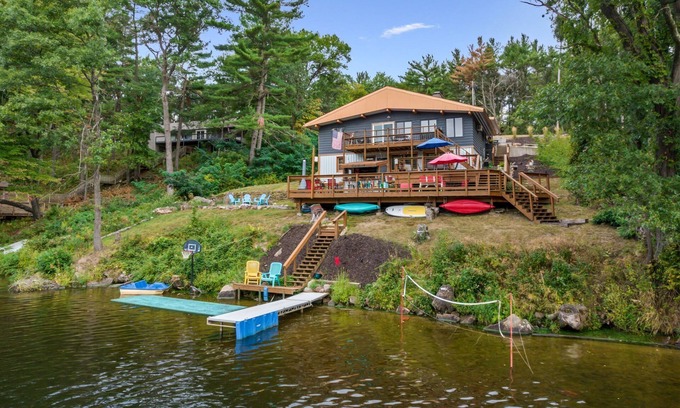 Black River Falls Cabin | Riverfront-Sandy Beach-Tiki Bar-Dock-Recreation Room-3700ft