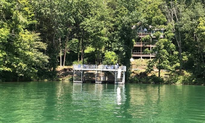La Follette House | Rock of Ages: 2 Covered Slips, dble decker dock w/slide in deep water quiet cove