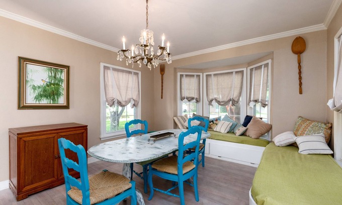 Bay Area House | Romantic 1938 Bay House Steps from Ocean Dr Porches, Gardens & Coastal Charm