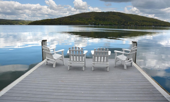 Hammondsport House | Romantic Cabin On-the-Water w/Breathtaking Views; Beach Fire Pit! 100' Long Dock