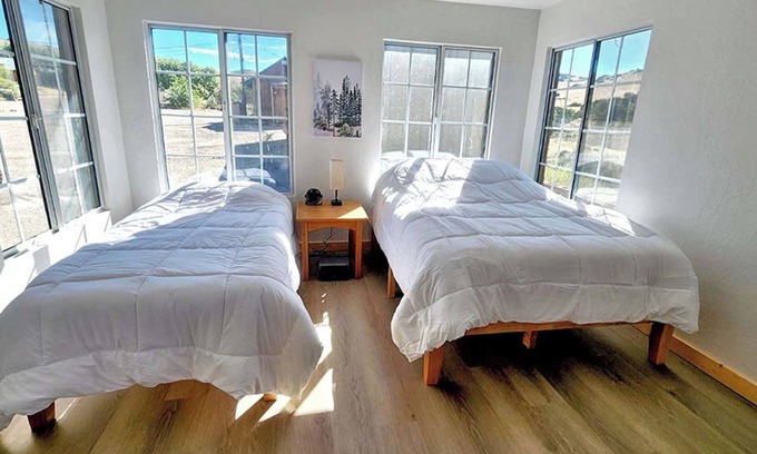Maricopa Cabin | Room w/floor-to-ceiling Window in Glamping Resort w/Pet Park near Outdoor Fun