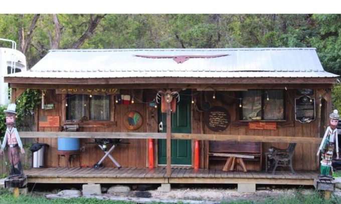 Leander Cabin | Rustic cabin located at Idyll Glen RV Park in the hill country.