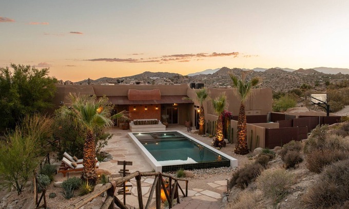 Yucca Valley House | Saguaro Ridge by Fieldtrip | Palm Tree Oasis | Pool & Yoga Deck