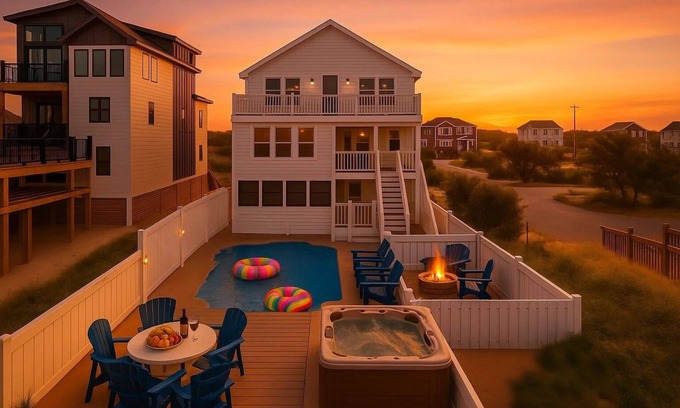 South Nags Head House | Sale: Aug23-Aug29: Coastline Haven Oceanfront | OBX Pier | Pool Spa Elevator