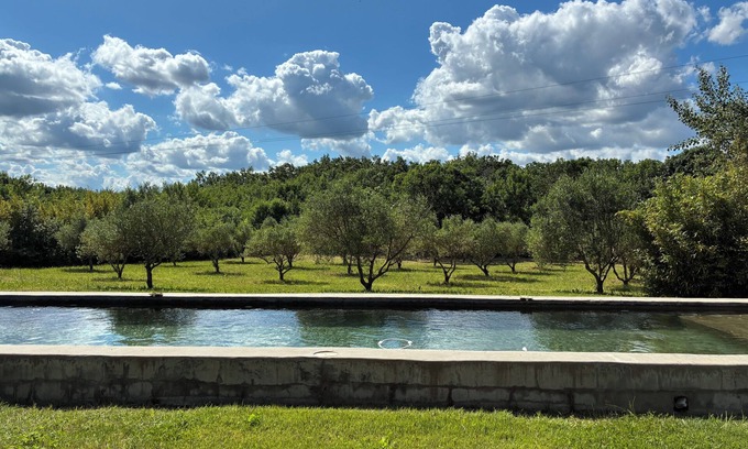 Theziers House | Saltwater swimming pool14m charming mas standing on 2 hectares of countryside