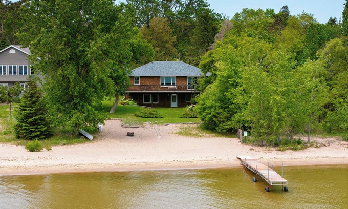 Shell Lake Cabin | Sandy Shore Lodge- beautiful, private sand beach awaits!