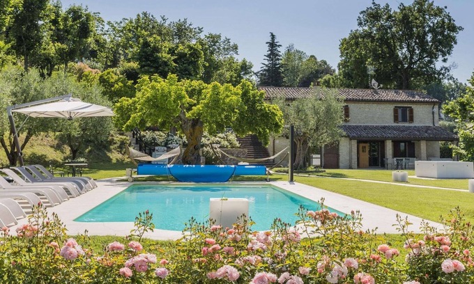 SantʼIppolito Villa | Scenic villa with heated pool