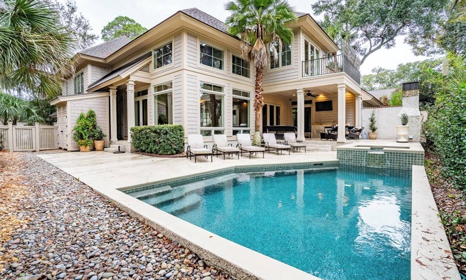 Oceanside House | Sea Pines Retreat, Steps to Beach Path, Private Pool, Outdoor Showers & Golf