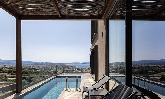 Halepa Villa | Sea View Luxury Villa with two independent buildings