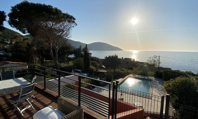 Corse-du-Sud Villa | Sea view villa 100m from the beach, private pool, near Ajaccio