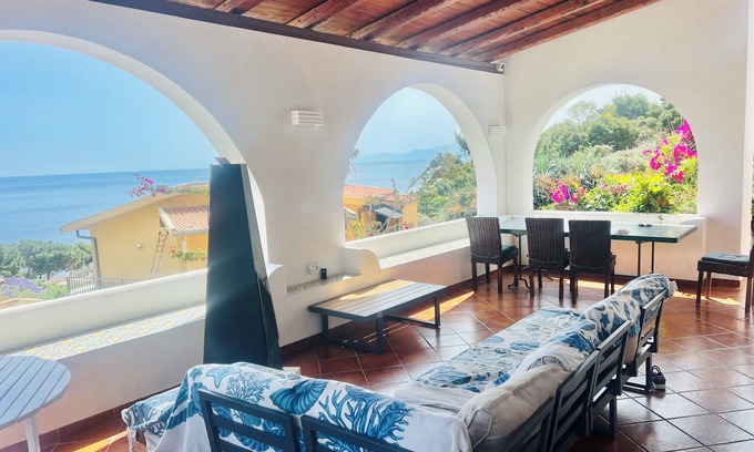 Addaura Villa | Sea View Villa with XL Hot Tub