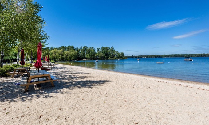 Raymond House | Sebago Lake Retreat, Large Sand Beach on Jordan Bay - Boat Mooring Available